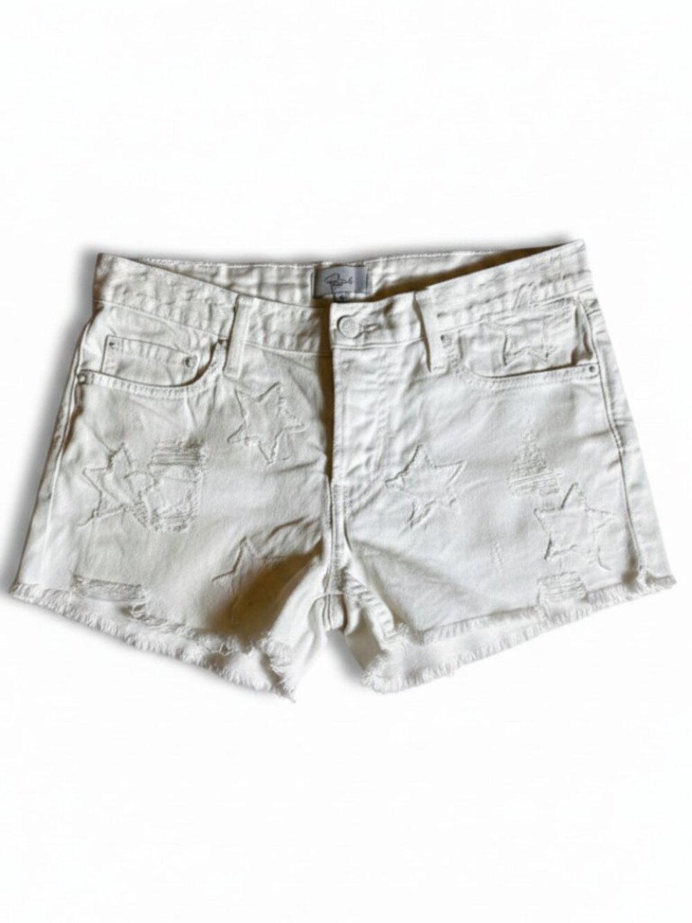 Rails Logan White Stars Denim Shorts Size 25